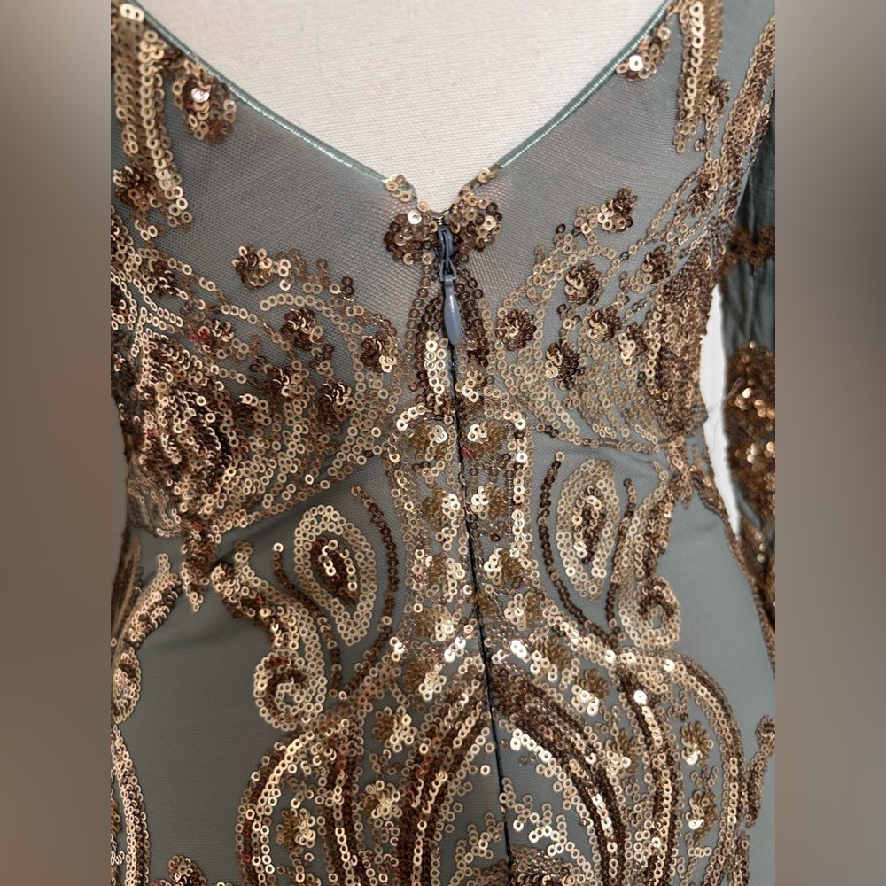Dress the Population Sage and Gold Sequin Dress - Picture 10 of 11